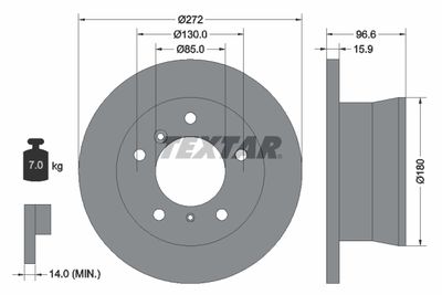 Brake Disc TEXTAR 92137603