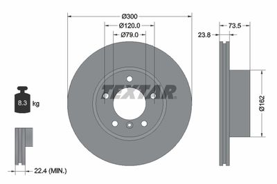 Brake Disc TEXTAR 92137705
