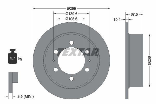 TEXTAR 92138500 Brake Disc