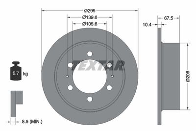 Brake Disc TEXTAR 92138500