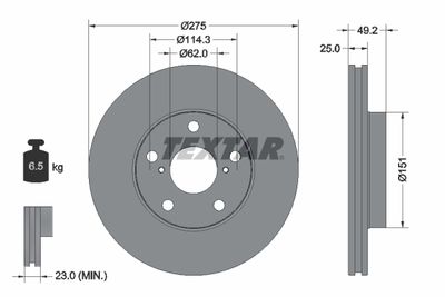 Brake Disc TEXTAR 92139703