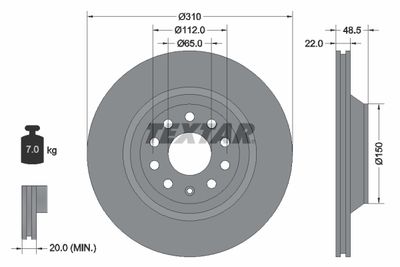 Brake Disc TEXTAR 92140703