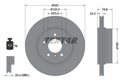 Brake Disc TEXTAR 92141603