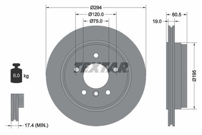 Brake Disc TEXTAR 92141703