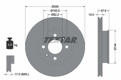 Brake Disc TEXTAR 92144700