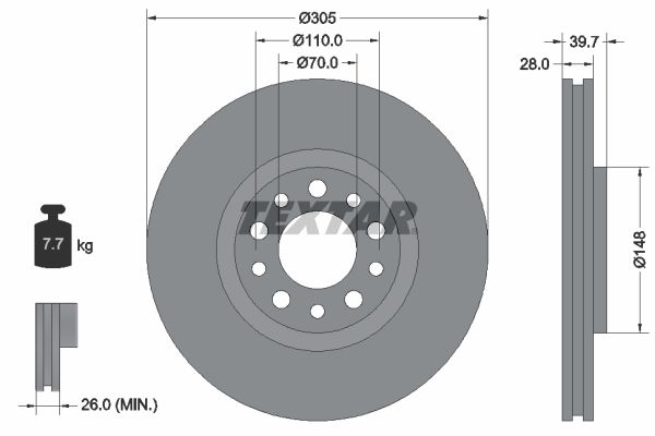TEXTAR 92145003 Brake Disc