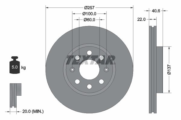 TEXTAR 92145703 Brake Disc