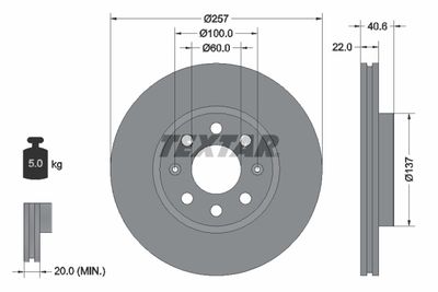 Brake Disc TEXTAR 92145703