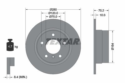 Brake Disc TEXTAR 92146003