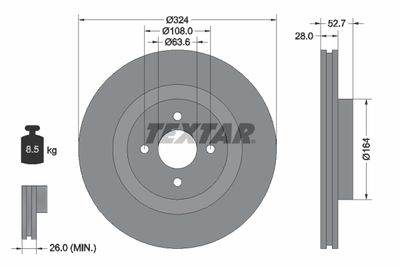 Brake Disc TEXTAR 92146400