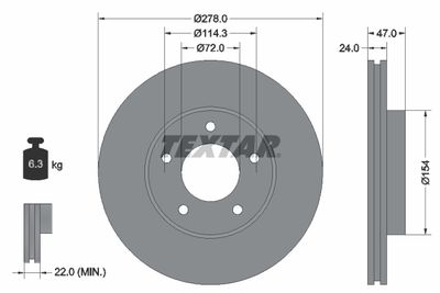 Brake Disc TEXTAR 92146503