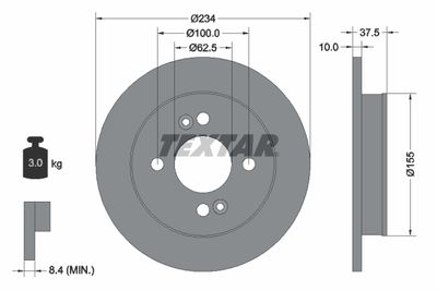 Brake Disc TEXTAR 92147200