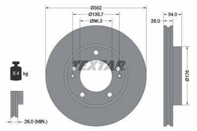 Brake Disc TEXTAR 92147303