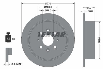 Brake Disc TEXTAR 92147500