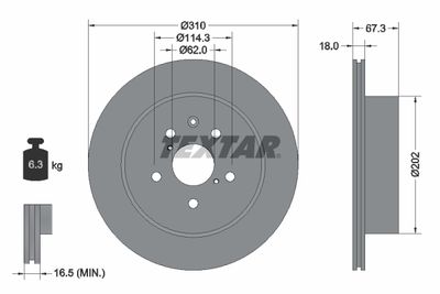 Brake Disc TEXTAR 92148003