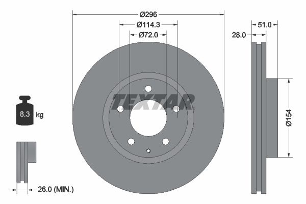 TEXTAR 92148100 Brake Disc