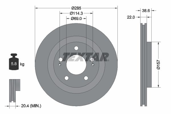 TEXTAR 92148500 Brake Disc