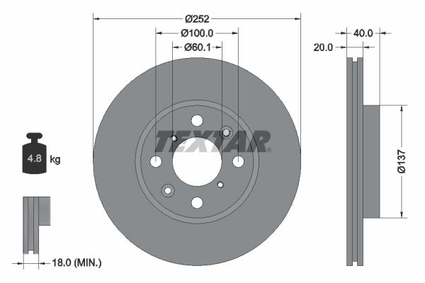 TEXTAR 92148903 Brake Disc