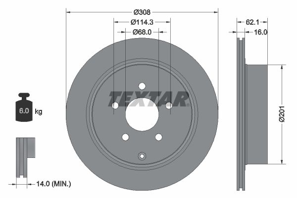 TEXTAR 92149303 Brake Disc