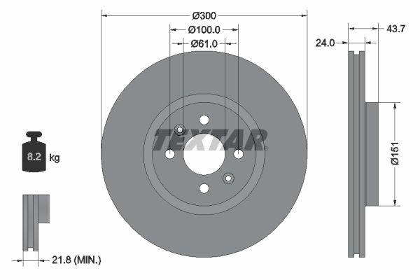 TEXTAR 92149503 Brake Disc