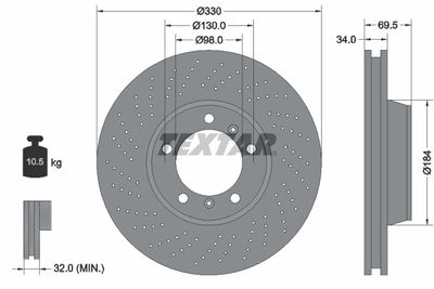 Brake Disc TEXTAR 92149905