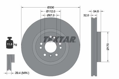 Brake Disc TEXTAR 92150605