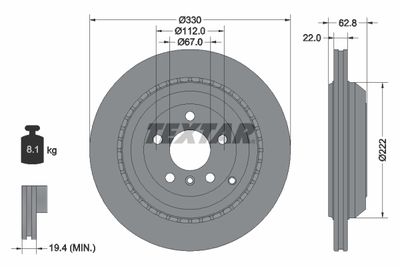 Brake Disc TEXTAR 92150903