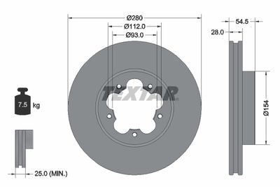 Brake Disc TEXTAR 92151803