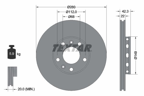 TEXTAR 92152203 Brake Disc