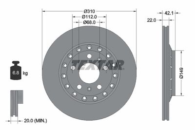 Brake Disc TEXTAR 92152303