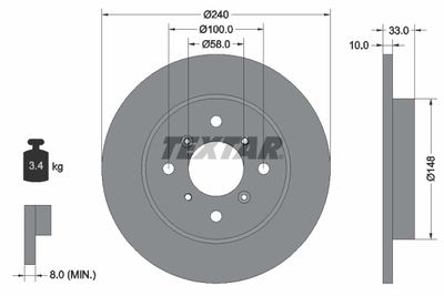 Brake Disc TEXTAR 92153300