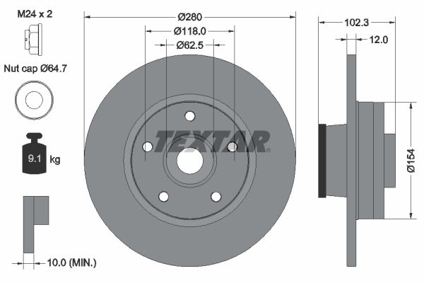 TEXTAR 92153703 Brake Disc