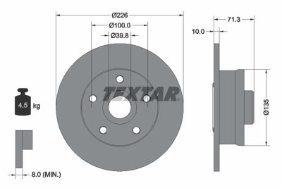 Brake Disc TEXTAR 92153800