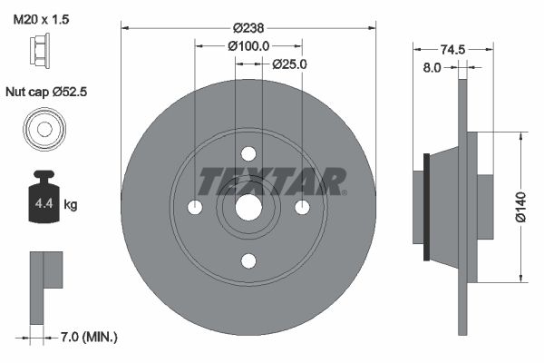 TEXTAR 92154103 Brake Disc