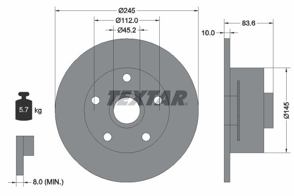 TEXTAR 92154303 Brake Disc