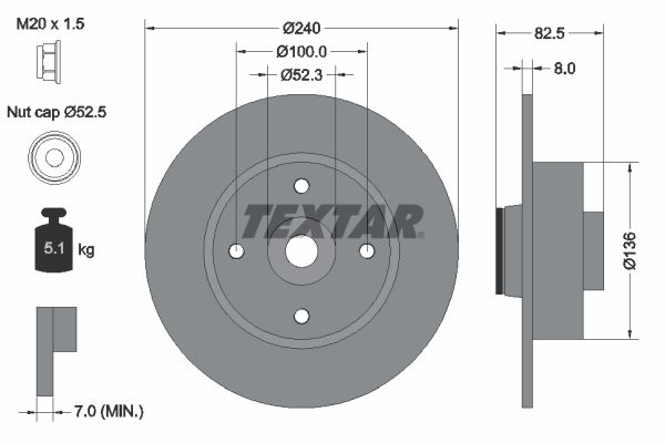 TEXTAR 92154403 Brake Disc