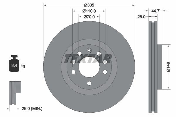 TEXTAR 92155403 Brake Disc