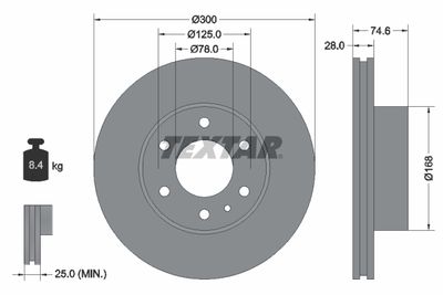 Brake Disc TEXTAR 92155900