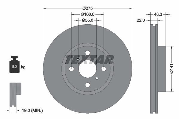 TEXTAR 92156200 Brake Disc