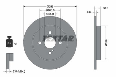 Brake Disc TEXTAR 92156300
