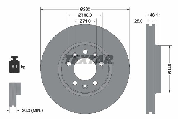 TEXTAR 92156903 Brake Disc