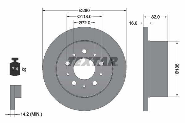 TEXTAR 92157403 Brake Disc