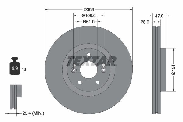 TEXTAR 92157700 Brake Disc