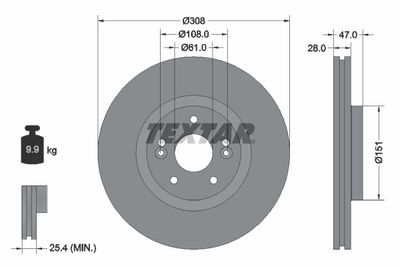 Brake Disc TEXTAR 92157700