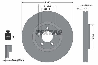 Brake Disc TEXTAR 92158703