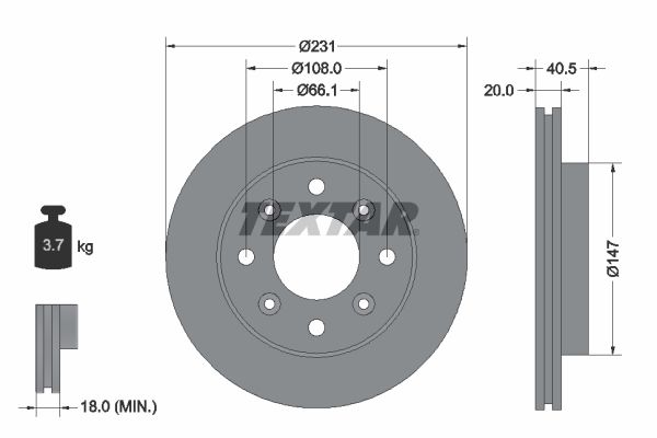 TEXTAR 92158900 Brake Disc