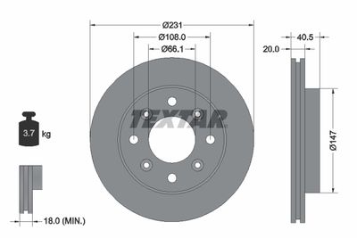 Brake Disc TEXTAR 92158900