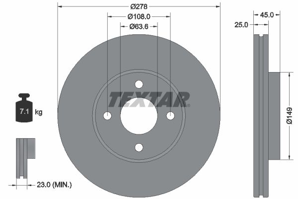 TEXTAR 92159003 Brake Disc