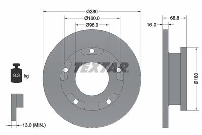 Brake Disc TEXTAR 92159100