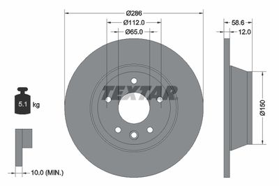 Brake Disc TEXTAR 92159403